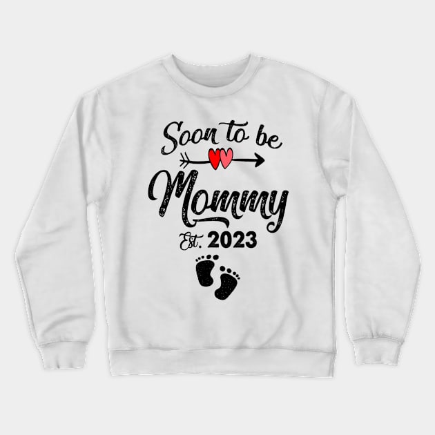 Soon To Be Mommy Est 2023 Floral Crewneck Sweatshirt by tabbythesing960